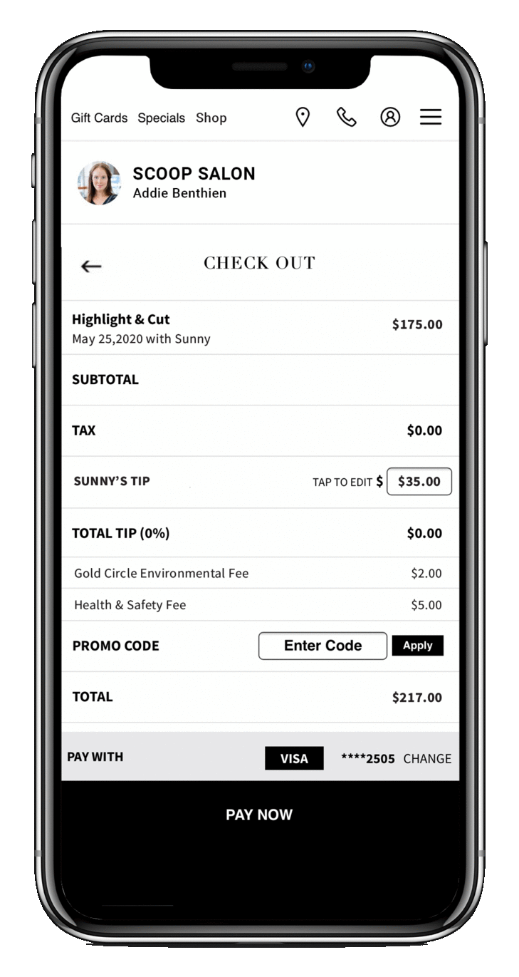 Payment / Checkout screen mobile